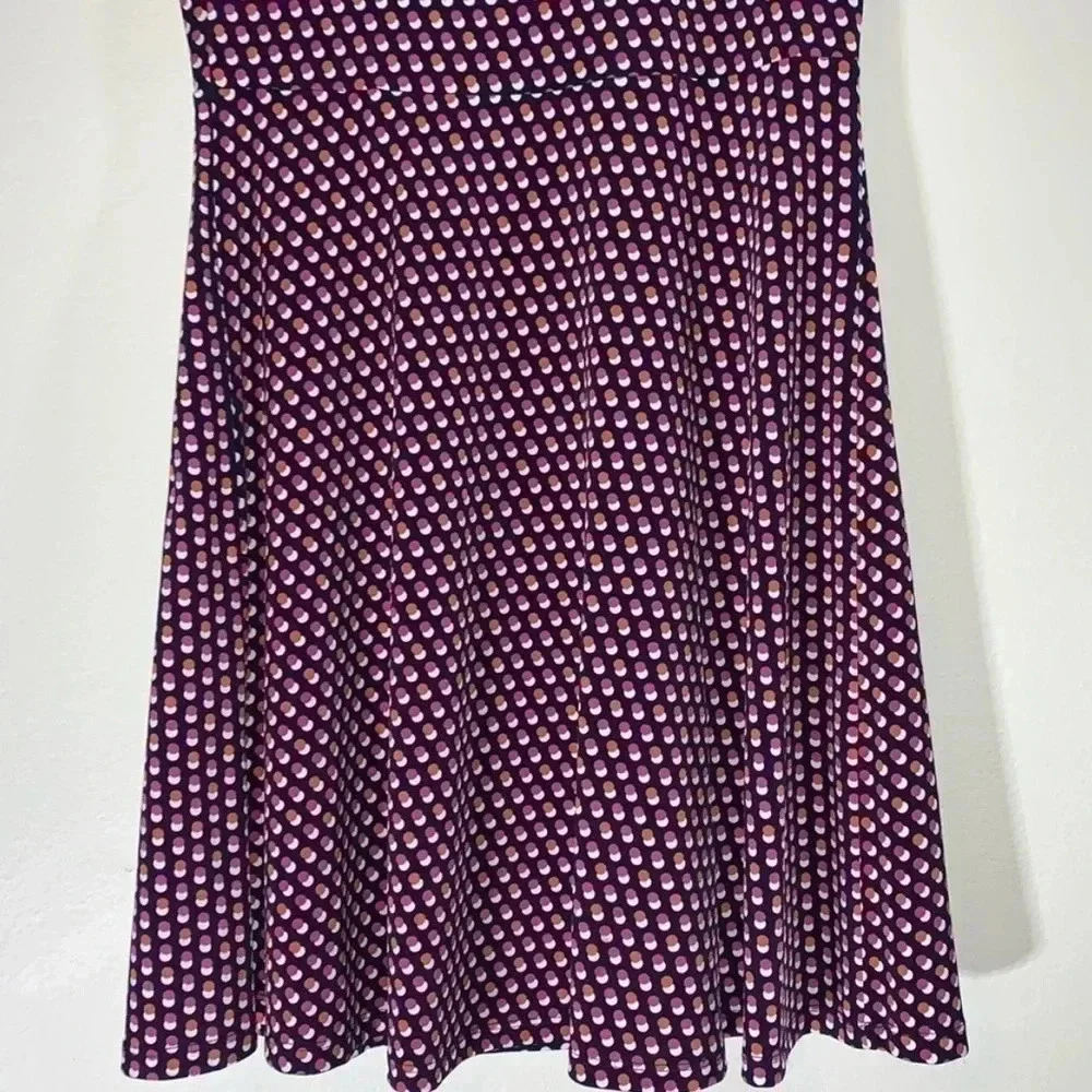 Michael Kors Medium Navy Blue Pink Circle Print Skater Dress - Picture 9 of 13